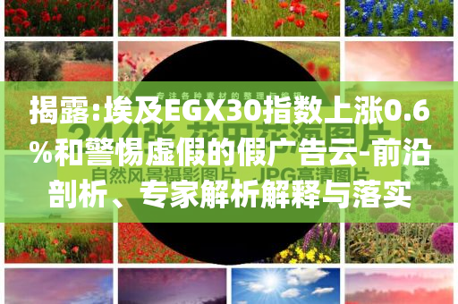 揭露:埃及EGX30指數(shù)上漲0.6%和警惕虛假的假廣告云-前沿剖析、專家解析解釋與落實