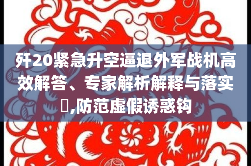殲20緊急升空逼退外軍戰(zhàn)機(jī)高效解答、專家解析解釋與落實?,防范虛假誘惑鉤