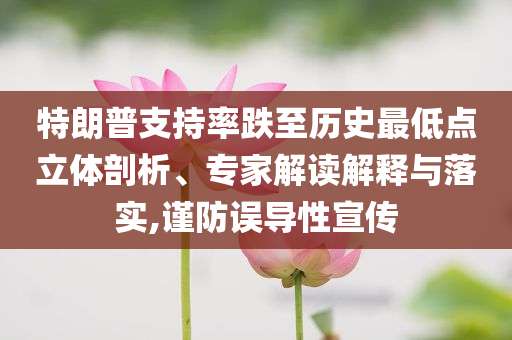 特朗普支持率跌至歷史最低點(diǎn)立體剖析、專家解讀解釋與落實(shí),謹(jǐn)防誤導(dǎo)性宣傳