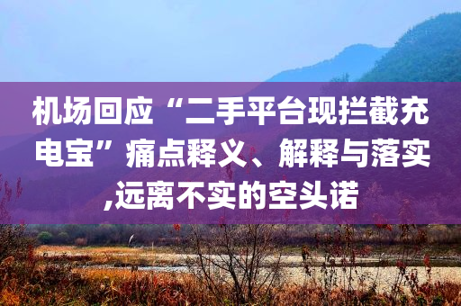 機(jī)場(chǎng)回應(yīng)“二手平臺(tái)現(xiàn)攔截充電寶”痛點(diǎn)釋義、解釋與落實(shí),遠(yuǎn)離不實(shí)的空頭諾