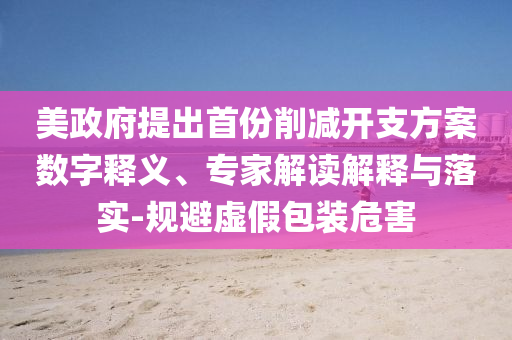 美政府提出首份削減開支方案數(shù)字釋義、專家解讀解釋與落實-規(guī)避虛假包裝危害