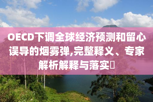 OECD下調(diào)全球經(jīng)濟(jì)預(yù)測和留心誤導(dǎo)的煙霧彈,完整釋義、專家解析解釋與落實(shí)?