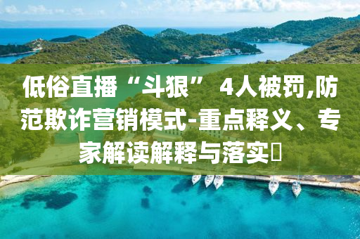 低俗直播“斗狠” 4人被罰,防范欺詐營(yíng)銷模式-重點(diǎn)釋義、專家解讀解釋與落實(shí)?