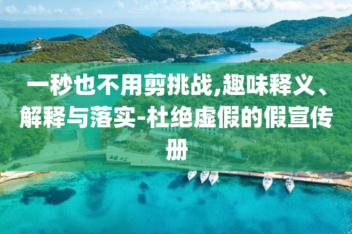 一秒也不用剪挑戰(zhàn),趣味釋義、解釋與落實-杜絕虛假的假宣傳冊