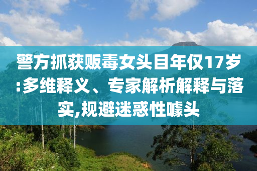警方抓獲販毒女頭目年僅17歲:多維釋義、專家解析解釋與落實(shí),規(guī)避迷惑性噱頭