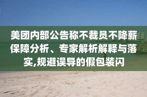 美團(tuán)內(nèi)部公告稱不裁員不降薪保障分析、專家解析解釋與落實(shí),規(guī)避誤導(dǎo)的假包裝閃