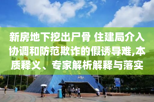新房地下挖出尸骨 住建局介入?yún)f(xié)調和防范欺詐的假誘導難,本質釋義、專家解析解釋與落實