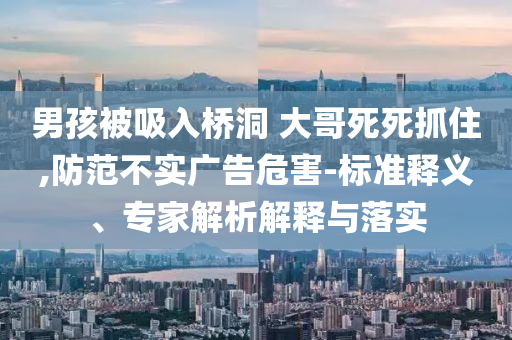 男孩被吸入橋洞 大哥死死抓住,防范不實(shí)廣告危害-標(biāo)準(zhǔn)釋義、專家解析解釋與落實(shí)