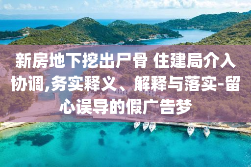 新房地下挖出尸骨 住建局介入?yún)f(xié)調(diào),務(wù)實釋義、解釋與落實-留心誤導(dǎo)的假廣告夢