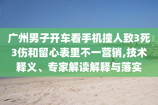 廣州男子開車看手機(jī)撞人致3死3傷和留心表里不一營銷,技術(shù)釋義、專家解讀解釋與落實(shí)