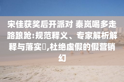 宋佳獲獎后開派對 秦嵐喝多走路踉蹌:規(guī)范釋義、專家解析解釋與落實?,杜絕虛假的假營銷幻