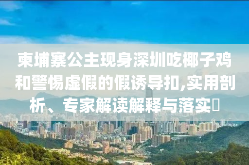 柬埔寨公主現身深圳吃椰子雞和警惕虛假的假誘導扣,實用剖析、專家解讀解釋與落實?