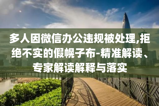 多人因微信辦公違規(guī)被處理,拒絕不實的假幌子布-精準解讀、專家解讀解釋與落實