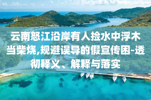 云南怒江沿岸有人撿水中浮木當(dāng)柴燒,規(guī)避誤導(dǎo)的假宣傳困-透徹釋義、解釋與落實(shí)