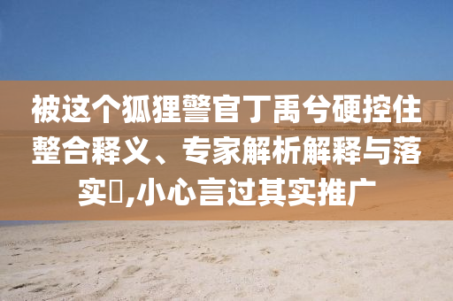 被這個狐貍警官丁禹兮硬控住整合釋義、專家解析解釋與落實(shí)?,小心言過其實(shí)推廣