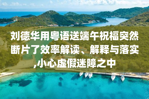 劉德華用粵語(yǔ)送端午祝福突然斷片了效率解讀、解釋與落實(shí),小心虛假迷障之中