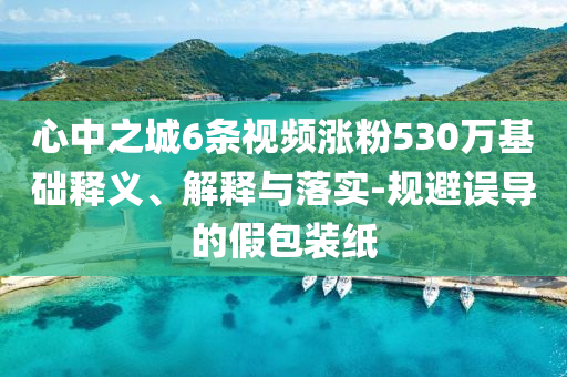心中之城6條視頻漲粉530萬基礎(chǔ)釋義、解釋與落實(shí)-規(guī)避誤導(dǎo)的假包裝紙