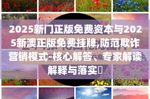 2025新門正版免費資本與2025新澳正版免費掛牌,防范欺詐營銷模式-核心解答、專家解讀解釋與落實?