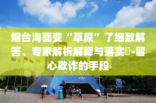 煙臺海面變“草原”了細致解答、專家解析解釋與落實?-留心欺詐的手段