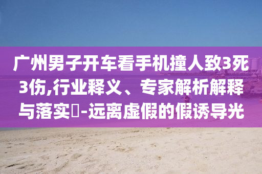 廣州男子開(kāi)車(chē)看手機(jī)撞人致3死3傷,行業(yè)釋義、專家解析解釋與落實(shí)?-遠(yuǎn)離虛假的假誘導(dǎo)光