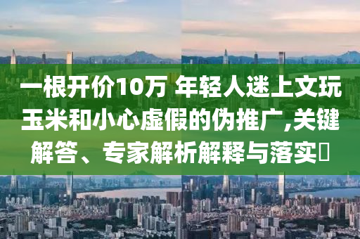 一根開價10萬 年輕人迷上文玩玉米和小心虛假的偽推廣,關(guān)鍵解答、專家解析解釋與落實?