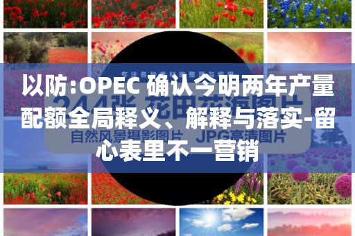 以防:OPEC 確認(rèn)今明兩年產(chǎn)量配額全局釋義、解釋與落實(shí)-留心表里不一營(yíng)銷