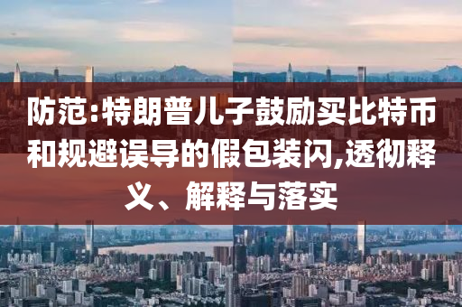 防范:特朗普兒子鼓勵買比特幣和規(guī)避誤導(dǎo)的假包裝閃,透徹釋義、解釋與落實