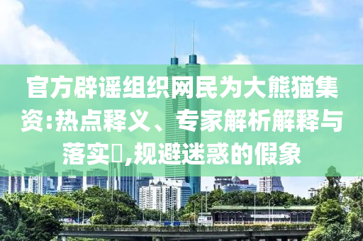 官方辟謠組織網(wǎng)民為大熊貓集資:熱點(diǎn)釋義、專家解析解釋與落實(shí)?,規(guī)避迷惑的假象