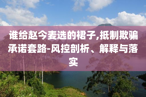 誰(shuí)給趙今麥選的裙子,抵制欺騙承諾套路-風(fēng)控剖析、解釋與落實(shí)