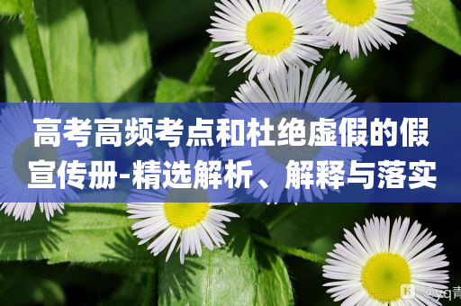 高考高頻考點(diǎn)和杜絕虛假的假宣傳冊(cè)-精選解析、解釋與落實(shí)