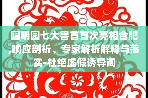 圓明園七大獸首首次亮相合肥,響應(yīng)剖析、專家解析解釋與落實(shí)-杜絕虛假誘導(dǎo)詞