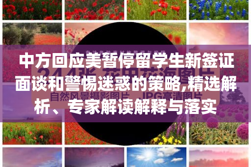 中方回應美暫停留學生新簽證面談和警惕迷惑的策略,精選解析、專家解讀解釋與落實