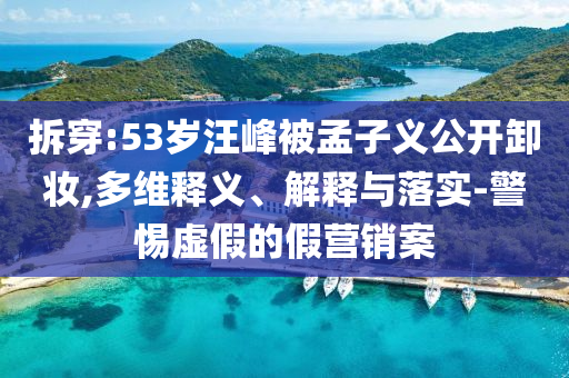 拆穿:53歲汪峰被孟子義公開卸妝,多維釋義、解釋與落實(shí)-警惕虛假的假營銷案