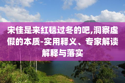 宋佳是來紅毯過冬的吧,洞察虛假的本質(zhì)-實(shí)用釋義、專家解讀解釋與落實(shí)