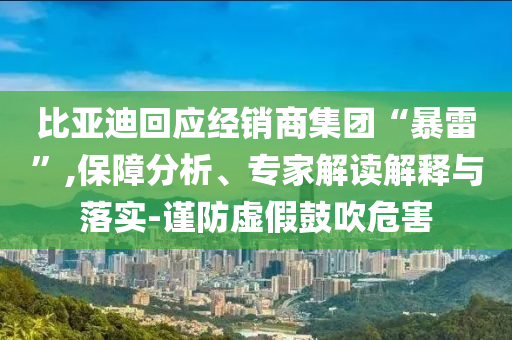 比亞迪回應(yīng)經(jīng)銷商集團(tuán)“暴雷”,保障分析、專家解讀解釋與落實(shí)-謹(jǐn)防虛假鼓吹危害