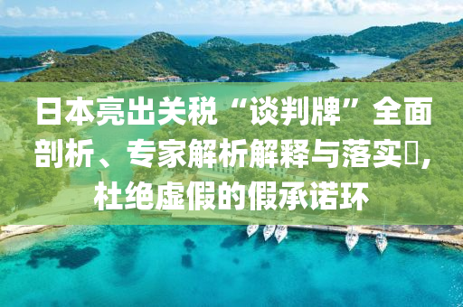 日本亮出關(guān)稅“談判牌”全面剖析、專家解析解釋與落實?,杜絕虛假的假承諾環(huán)