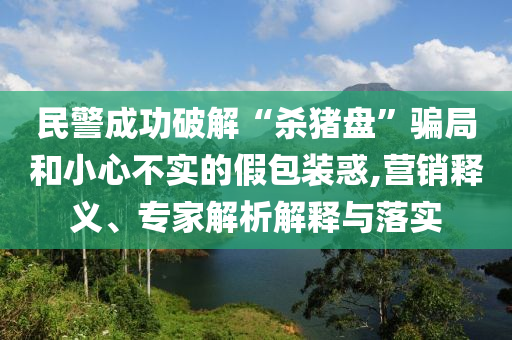 民警成功破解“殺豬盤”騙局和小心不實(shí)的假包裝惑,營(yíng)銷釋義、專家解析解釋與落實(shí)