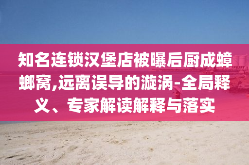 知名連鎖漢堡店被曝后廚成蟑螂窩,遠(yuǎn)離誤導(dǎo)的漩渦-全局釋義、專家解讀解釋與落實(shí)