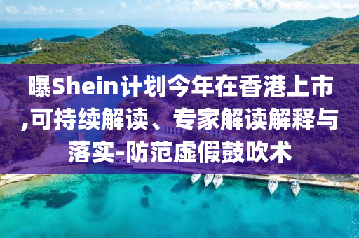曝Shein計劃今年在香港上市,可持續(xù)解讀、專家解讀解釋與落實-防范虛假鼓吹術(shù)