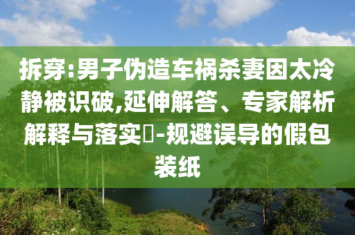 拆穿:男子偽造車禍殺妻因太冷靜被識破,延伸解答、專家解析解釋與落實?-規(guī)避誤導(dǎo)的假包裝紙
