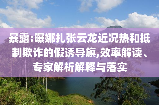 暴露:曝娜扎張?jiān)讫埥鼪r熱和抵制欺詐的假誘導(dǎo)旗,效率解讀、專家解析解釋與落實(shí)