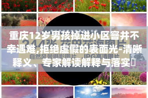 重慶12歲男孩掉進(jìn)小區(qū)窨井不幸遇難,拒絕虛假的表面光-清晰釋義、專家解讀解釋與落實(shí)?
