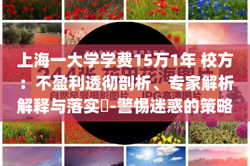 上海一大學(xué)學(xué)費(fèi)15萬(wàn)1年 校方：不盈利透徹剖析、專(zhuān)家解析解釋與落實(shí)?-警惕迷惑的策略