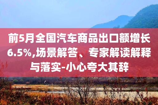 前5月全國(guó)汽車商品出口額增長(zhǎng)6.5%,場(chǎng)景解答、專家解讀解釋與落實(shí)-小心夸大其辭