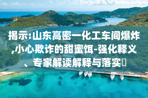 揭示:山東高密一化工車間爆炸,小心欺詐的甜蜜餌-強化釋義、專家解讀解釋與落實?