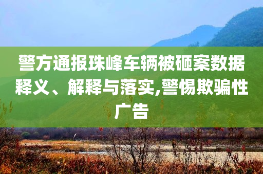 警方通報(bào)珠峰車輛被砸案數(shù)據(jù)釋義、解釋與落實(shí),警惕欺騙性廣告