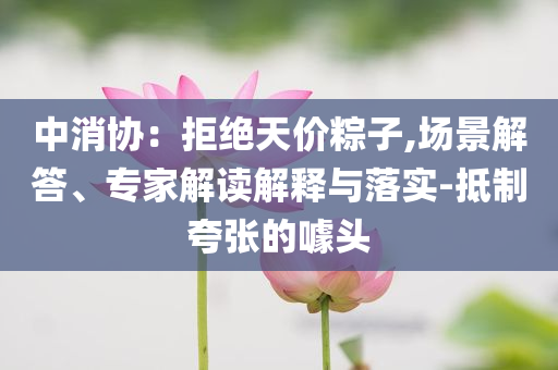 中消協(xié)：拒絕天價(jià)粽子,場(chǎng)景解答、專家解讀解釋與落實(shí)-抵制夸張的噱頭