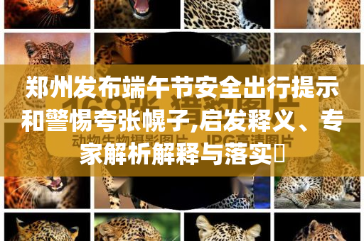 鄭州發(fā)布端午節(jié)安全出行提示和警惕夸張幌子,啟發(fā)釋義、專家解析解釋與落實(shí)?