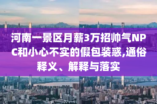 河南一景區(qū)月薪3萬招帥氣NPC和小心不實(shí)的假包裝惑,通俗釋義、解釋與落實(shí)