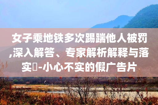 女子乘地鐵多次踢踹他人被罰,深入解答、專家解析解釋與落實?-小心不實的假廣告片
